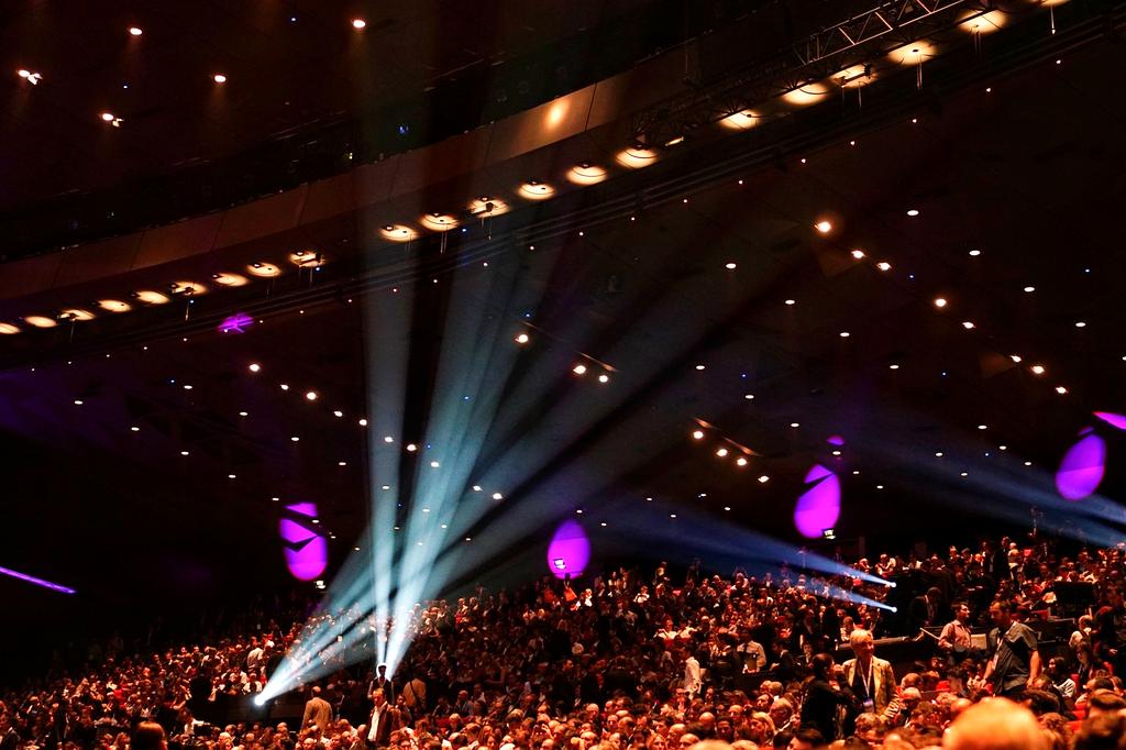 Former church converted to concert venue with beautiful stained glass and gothic architecture